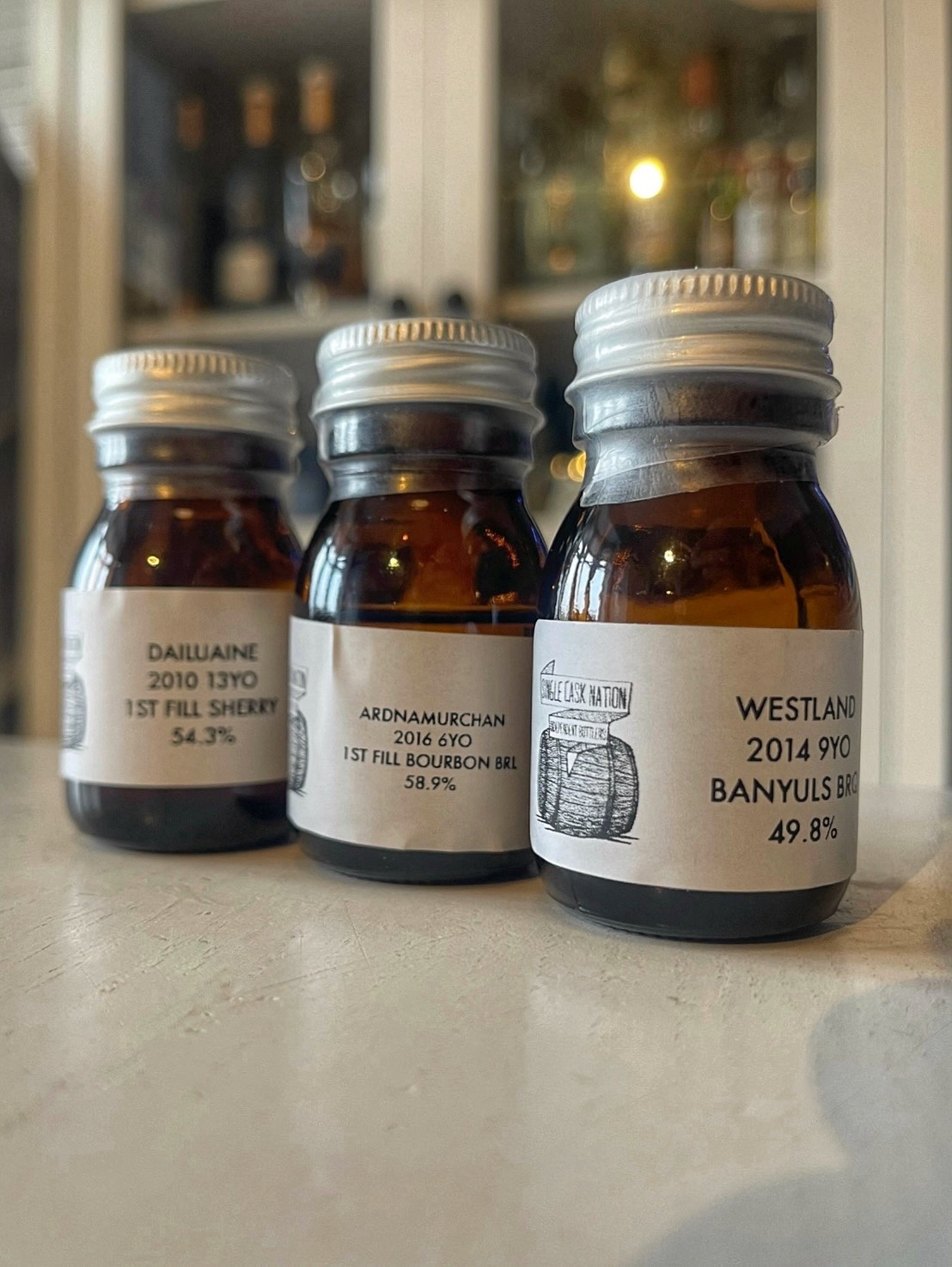 A trio of Single Cask Nation Whiskies